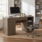 Cremona Grey Alder Executive Desk and Chair Set 61 inch — in a home office