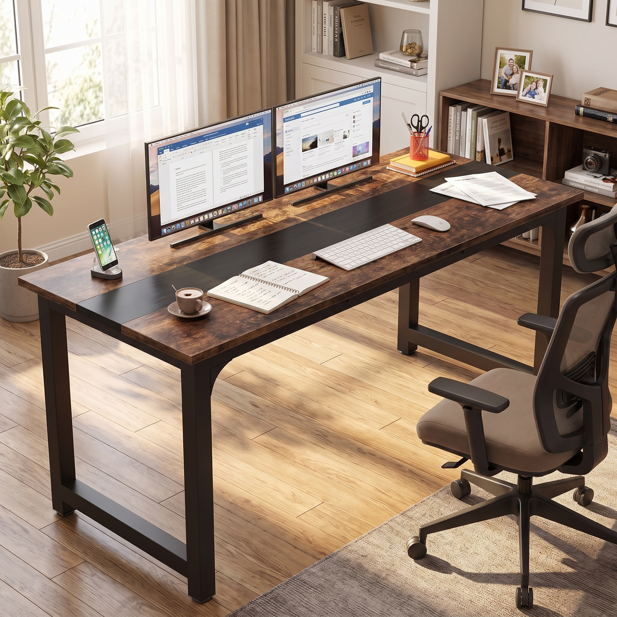 Turin Wide Executive Desk 71 inch — in a home office