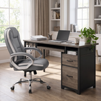 Bergamo Grey Desk and Chair Set 48 inch — in a home office