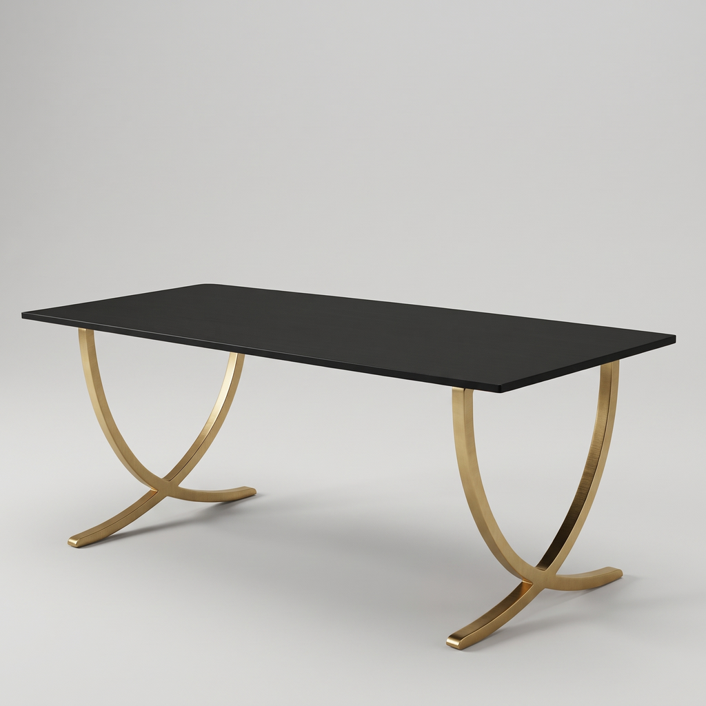 Milano Black and Brass Executive Desk 63 inch — product hero shot