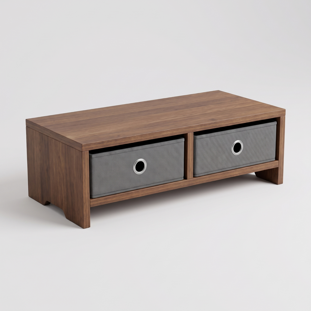 Tavola Dual Monitor Riser with Two Drawers — product hero shot