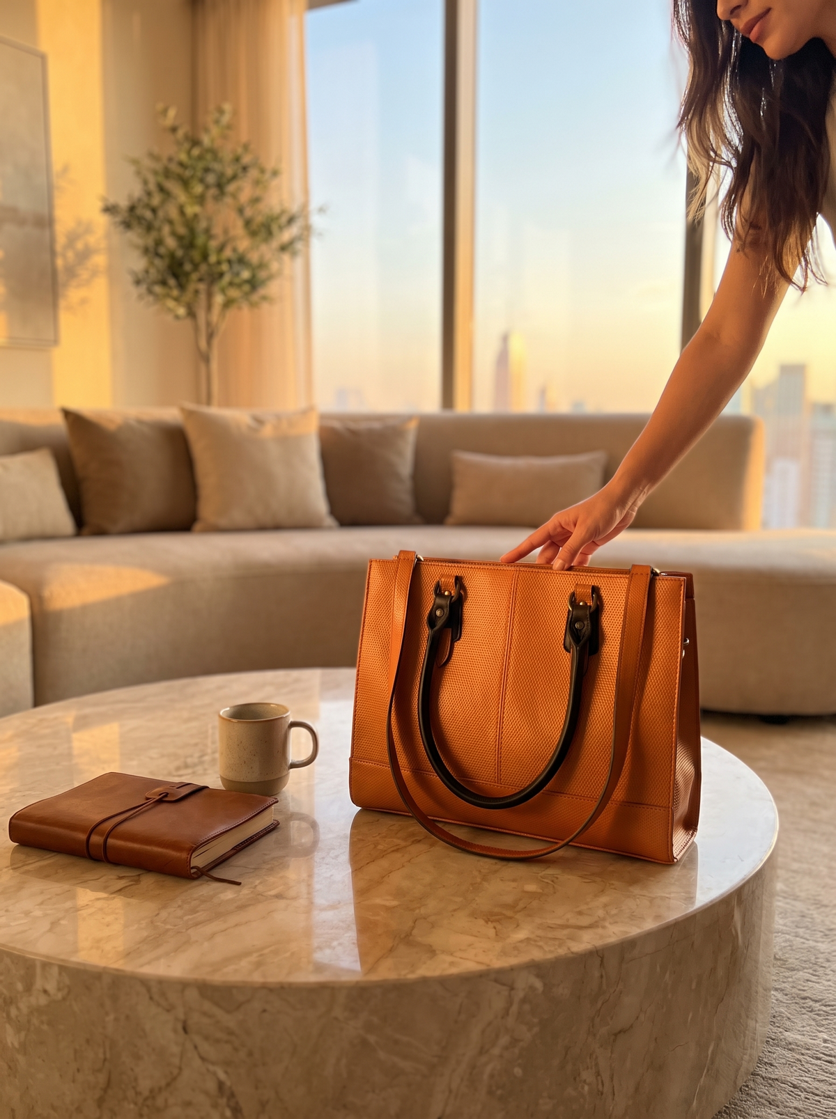 Glazed Tan Leather Laptop Bag, glazed leather that ages beautifully