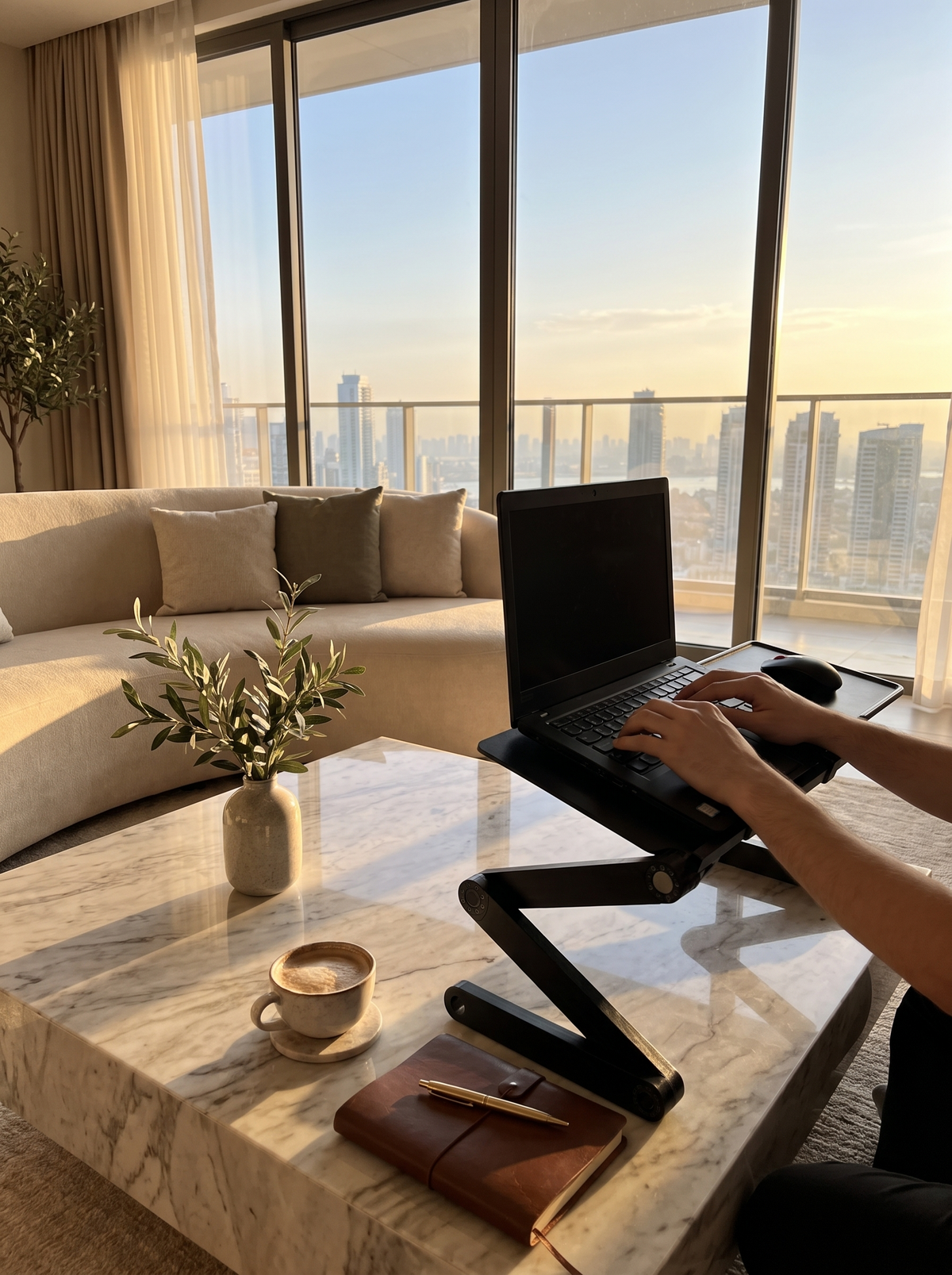 Volo Laptop Stand on a desk