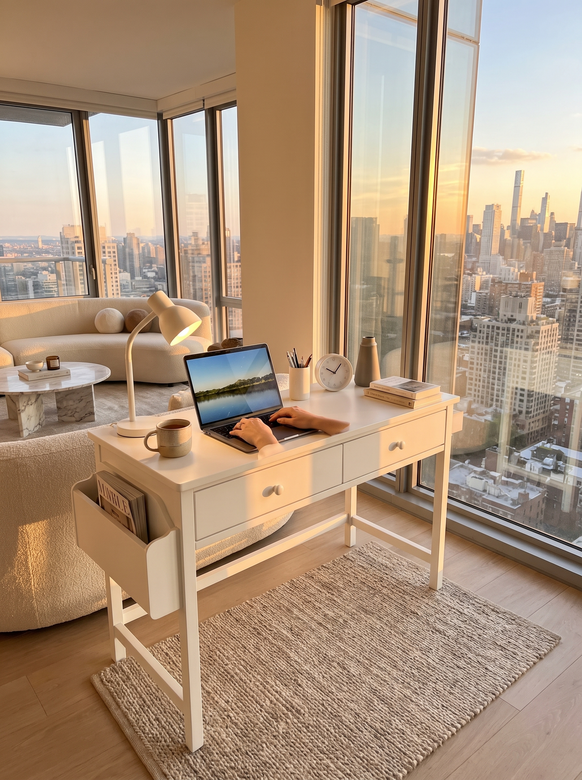 Lucca Compact Desk bright white