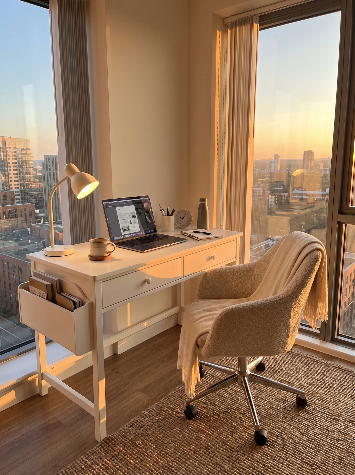 Lucca Compact Desk in a small studio