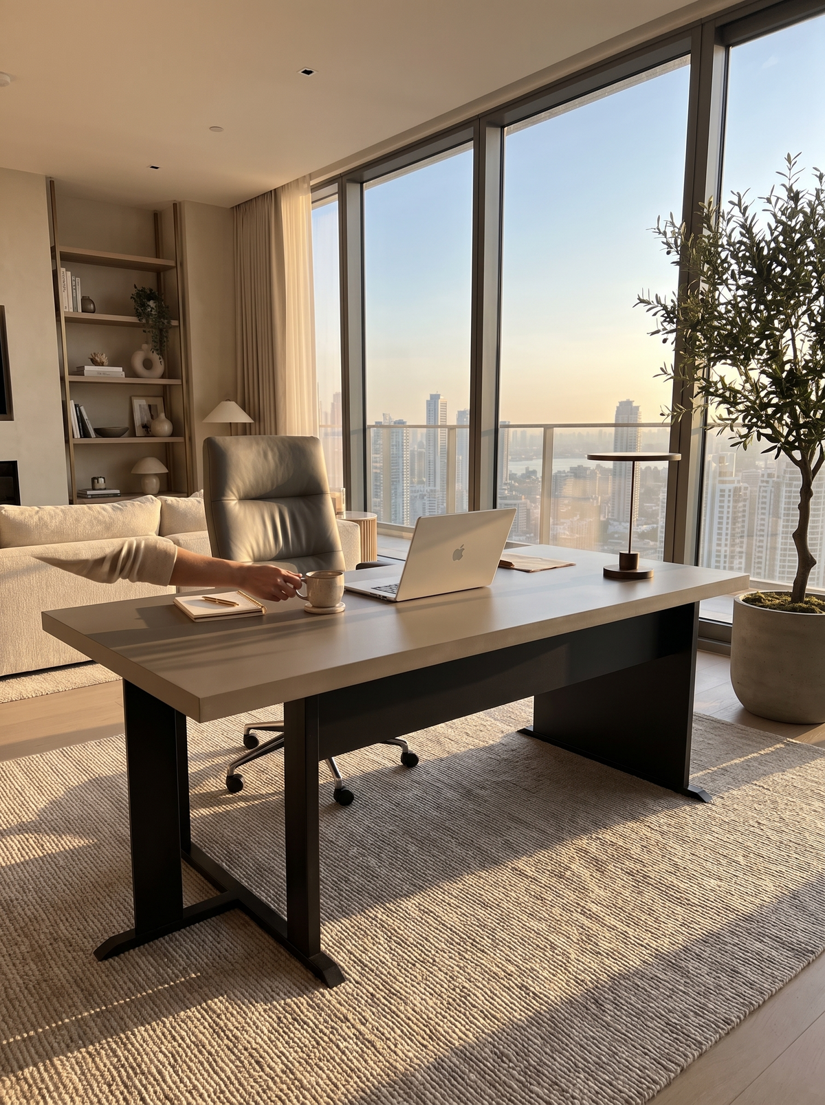 Trento Desk grey finish