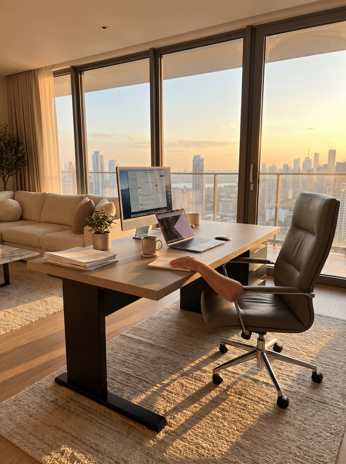 Trento Desk with multi monitor setup