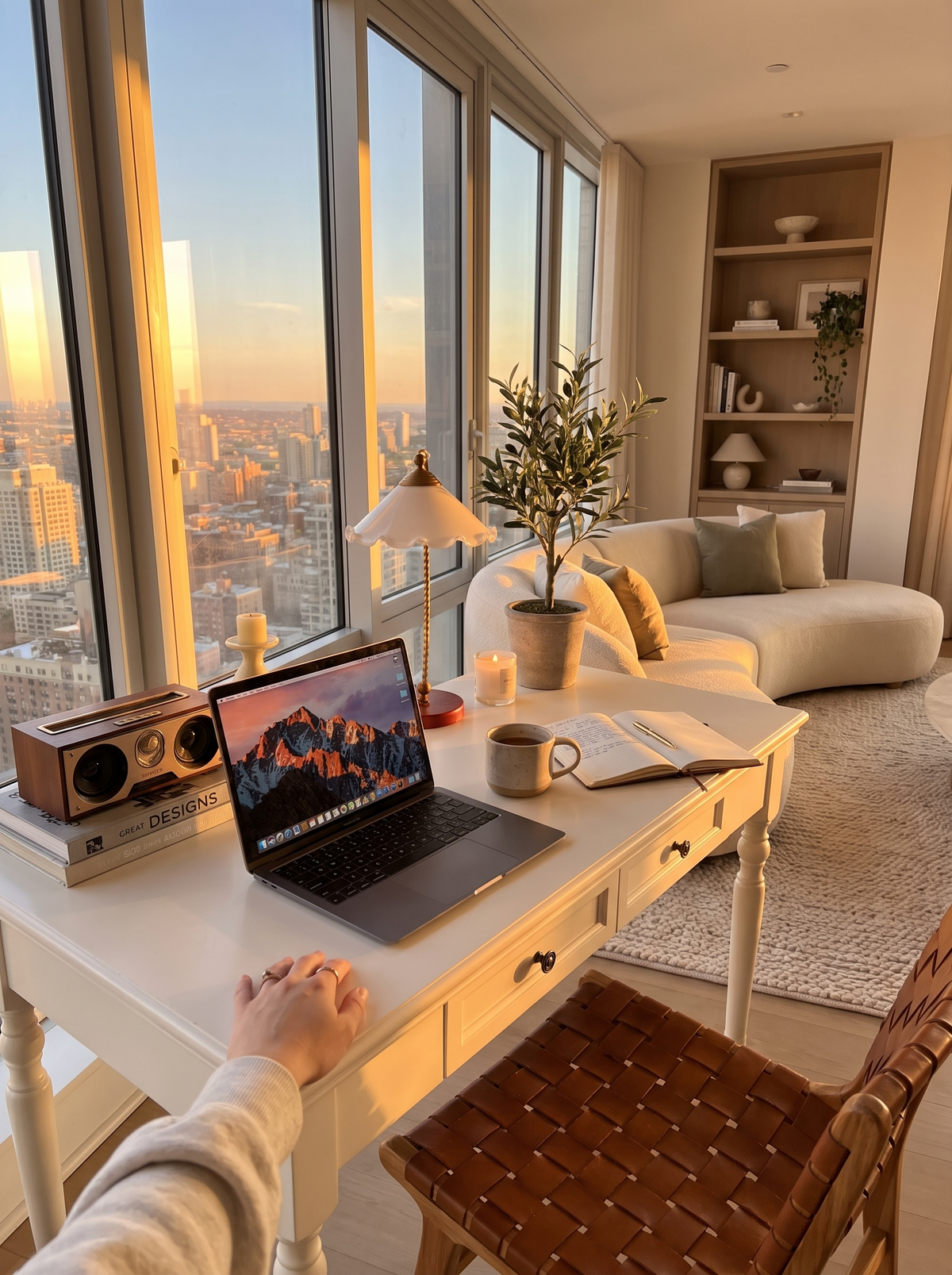 Verona Writing Desk in a study