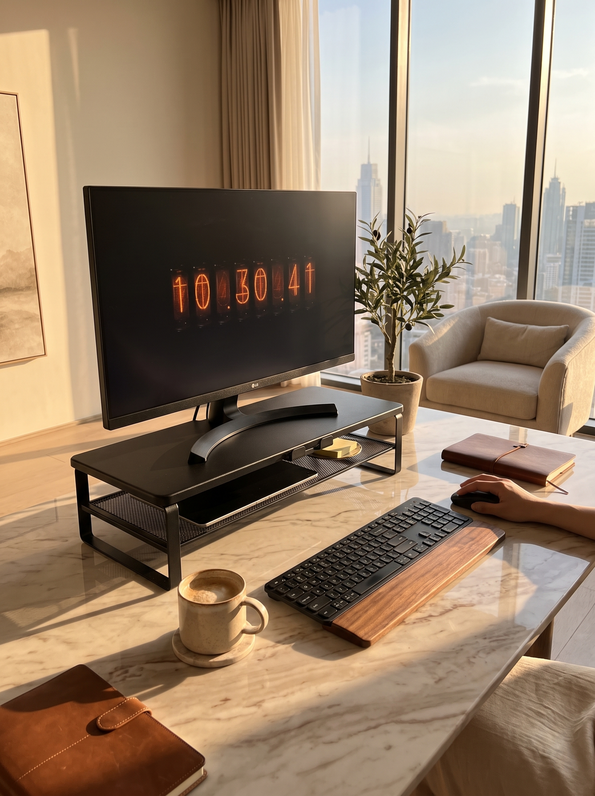 Mesa Riser clear desk