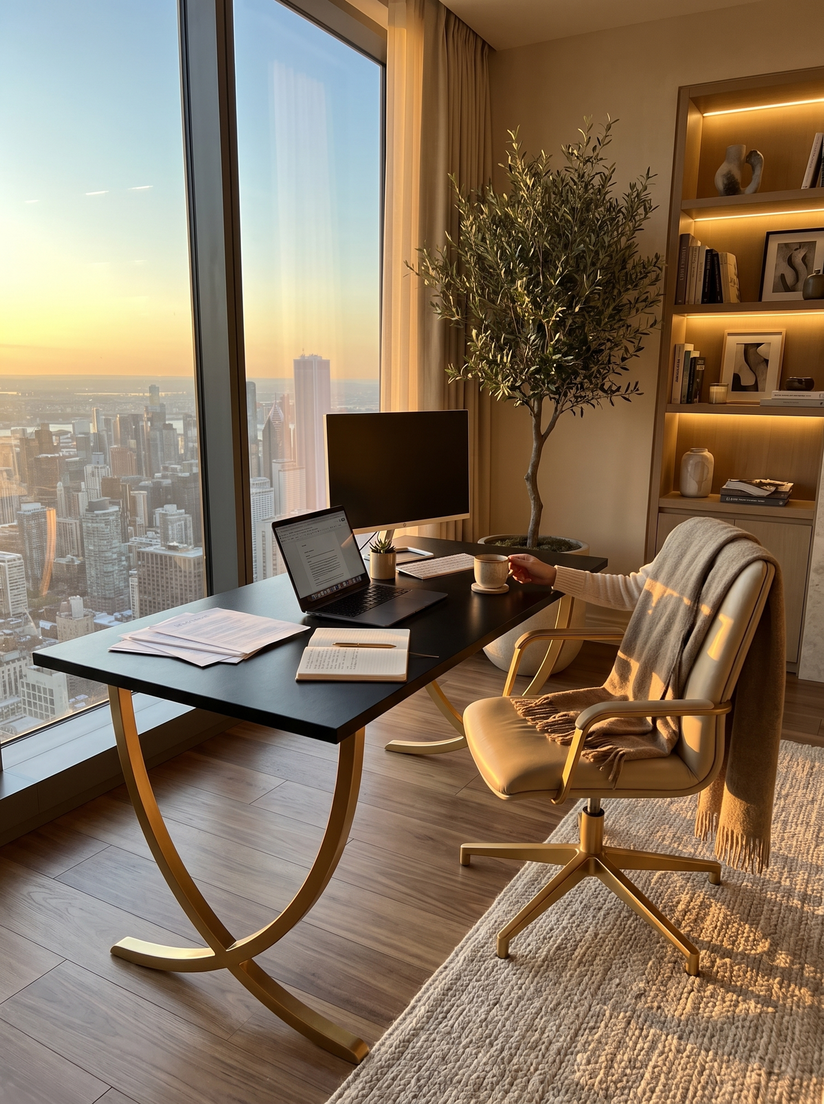 Milano Desk brass detail
