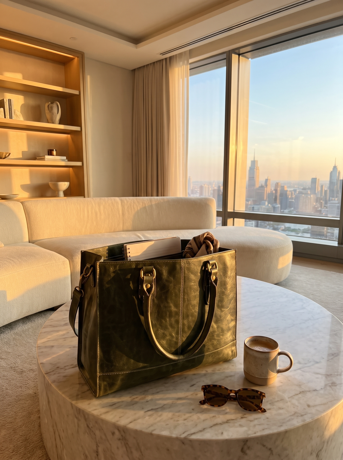 Olive Green Leather Bag everyday carry