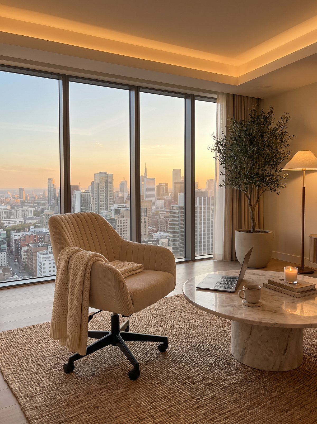 Aria Beige Cross Leg Swivel Chair