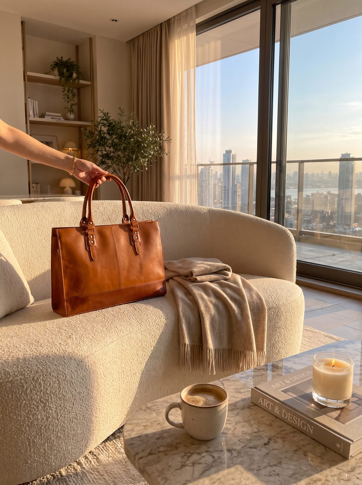 Tan Leather Bag full grain hide