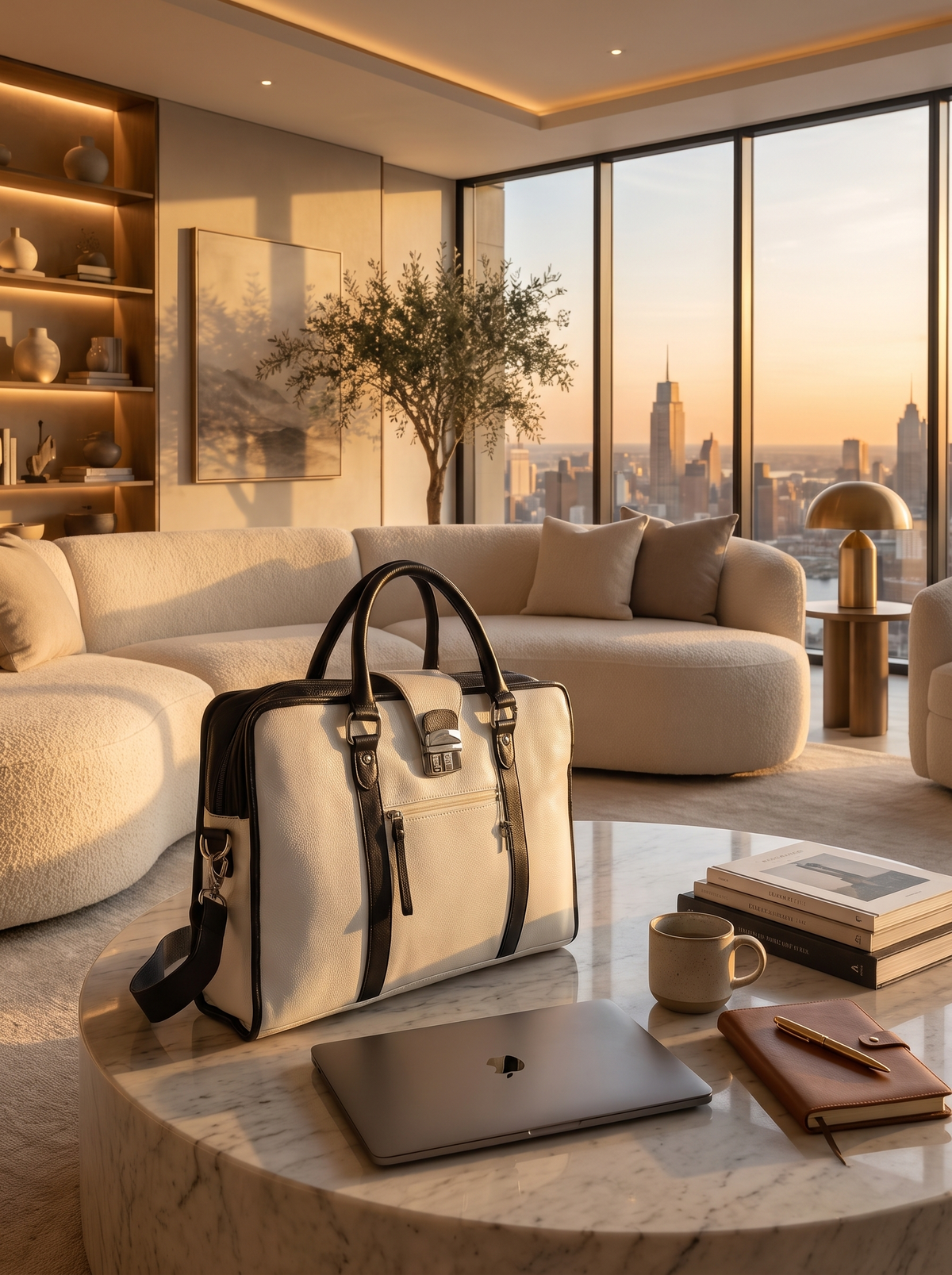 Envoy White Briefcase carried