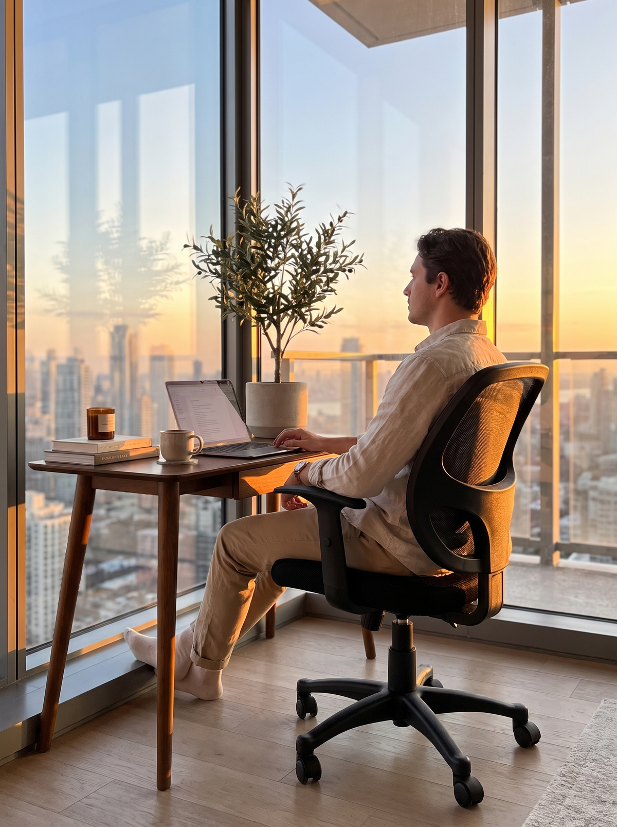 Black mesh mid back office chair