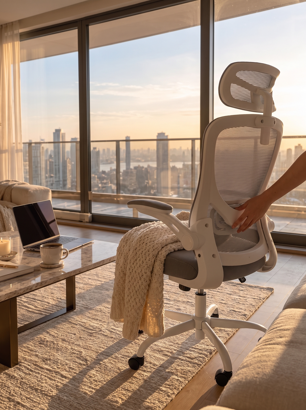Ergonomic mesh chair adjustable lumbar