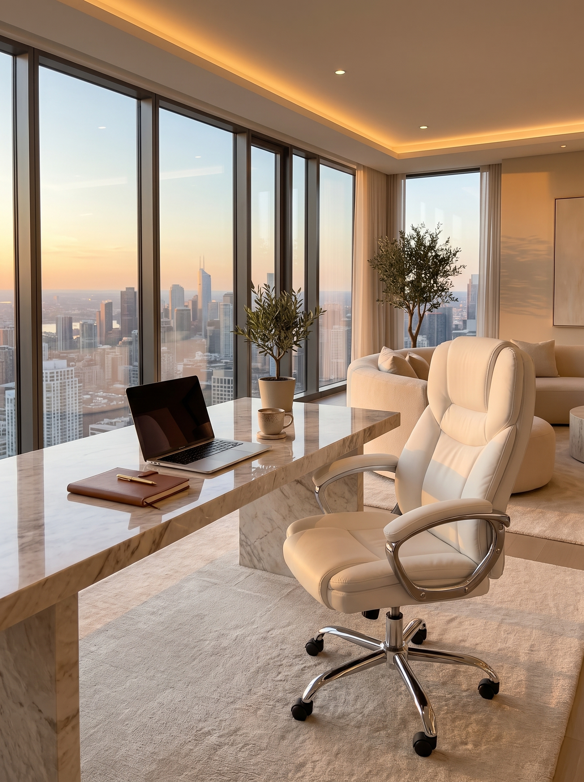 White high back executive chair