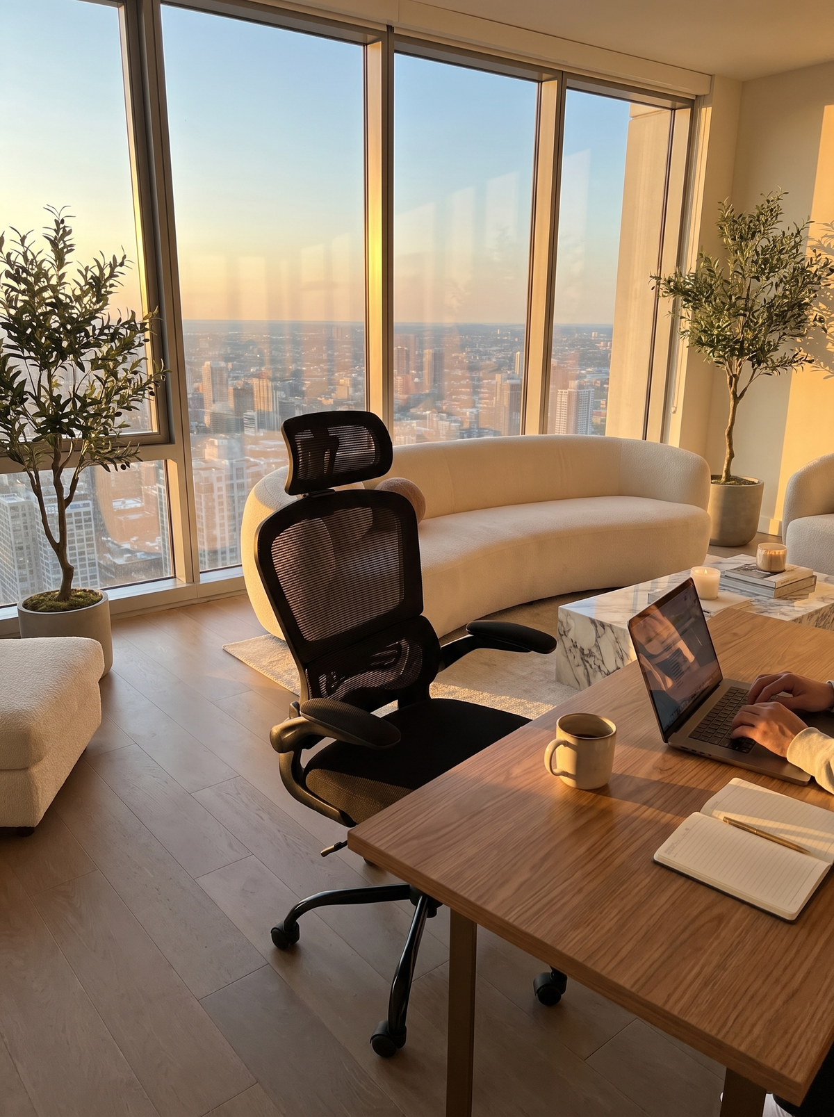 High back black mesh office chair