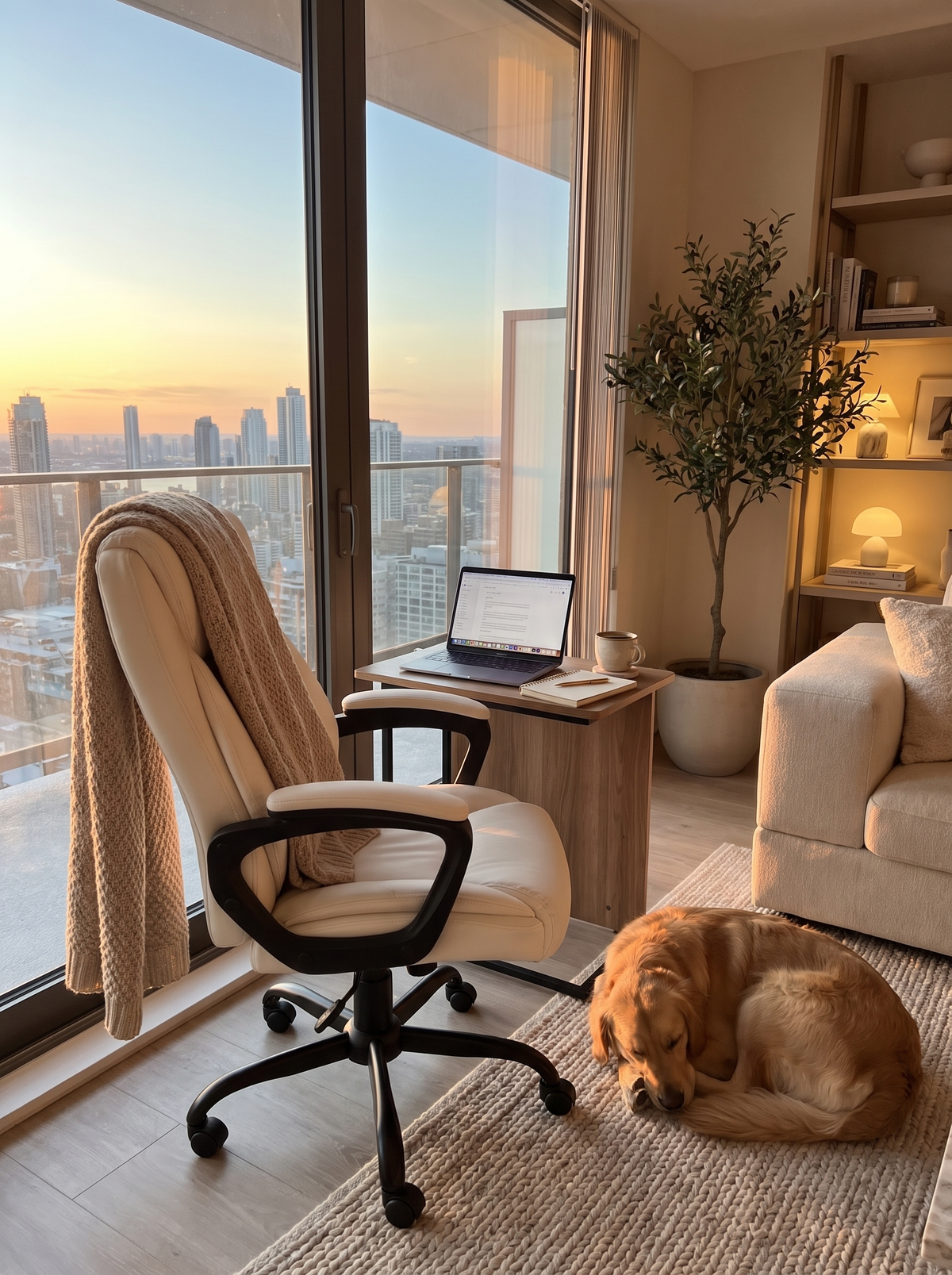 Cream padded chair comfort
