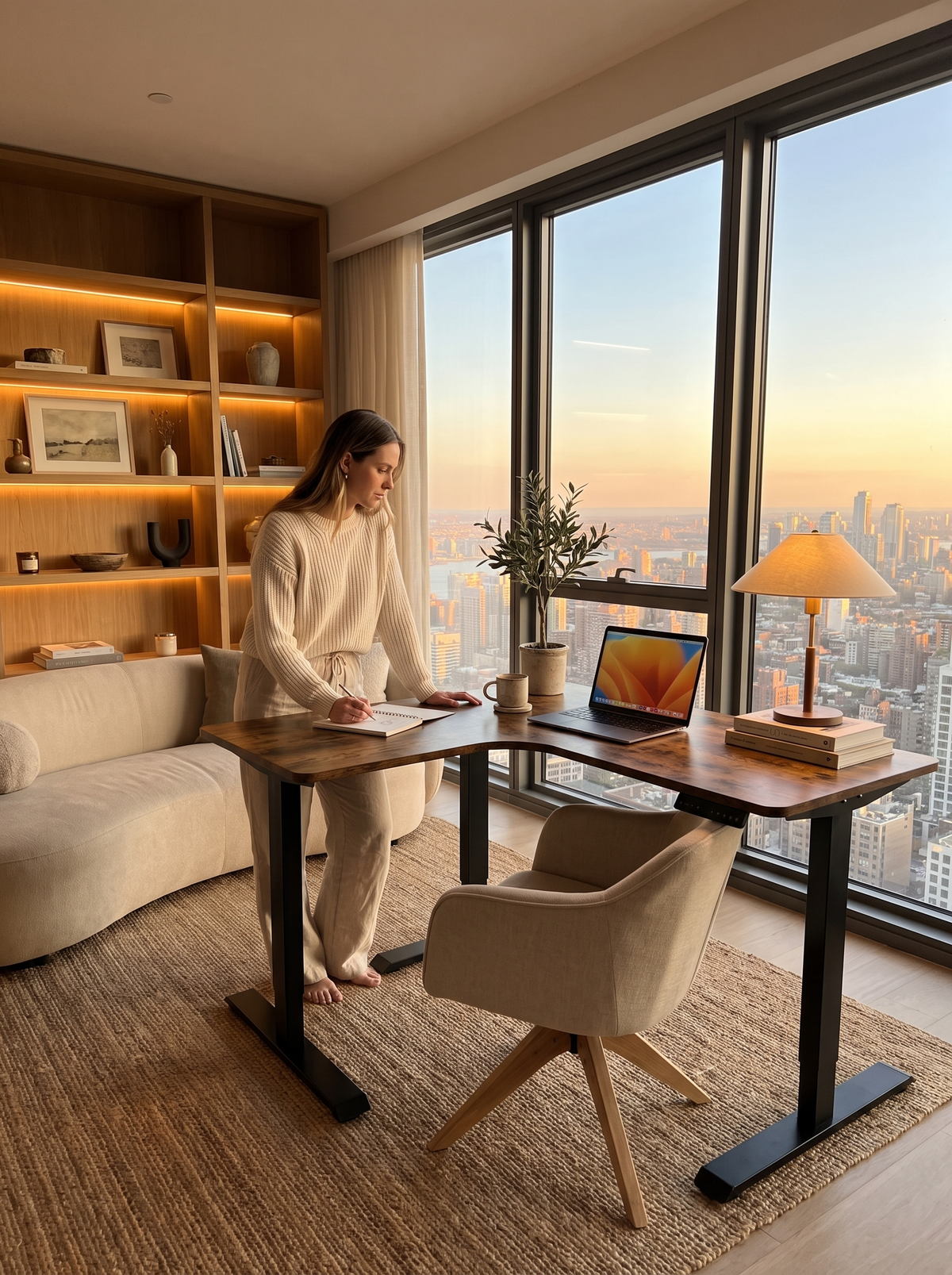 47.2 inch electric standing desk wood top