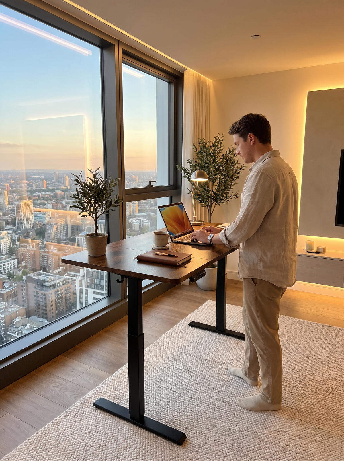 Large 55 inch electric standing desk