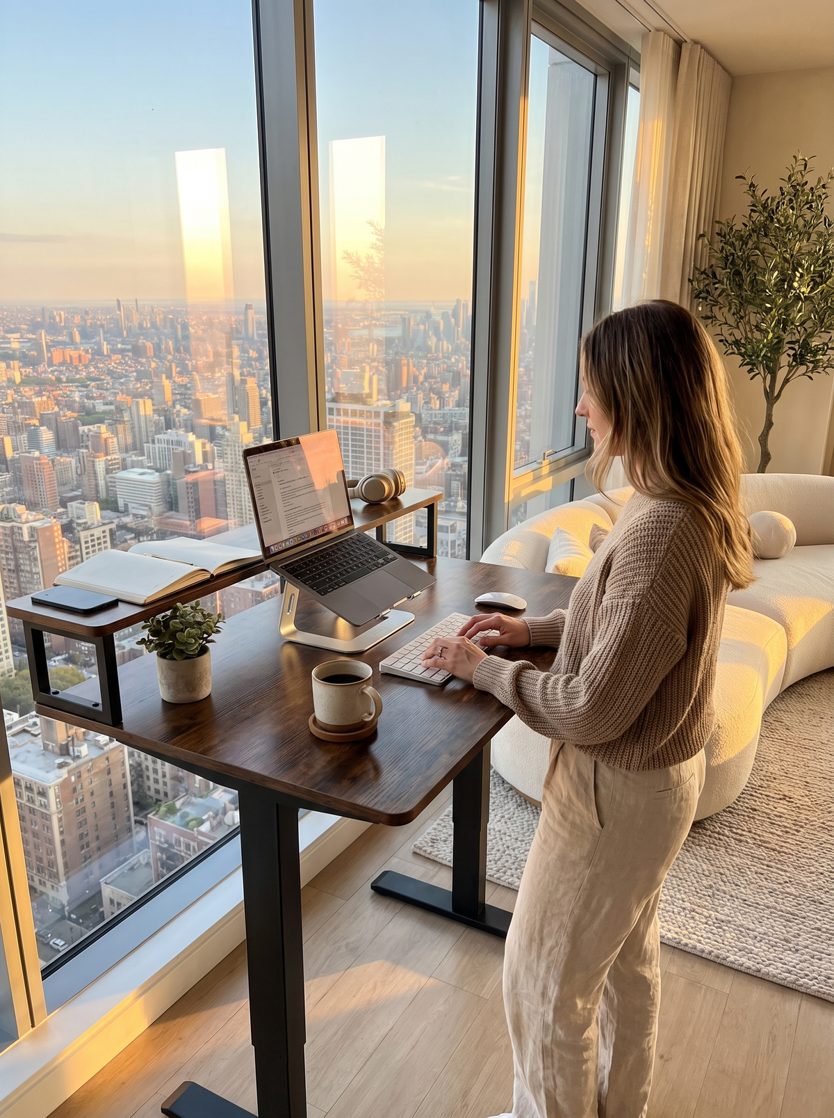 Standing desk preset heights