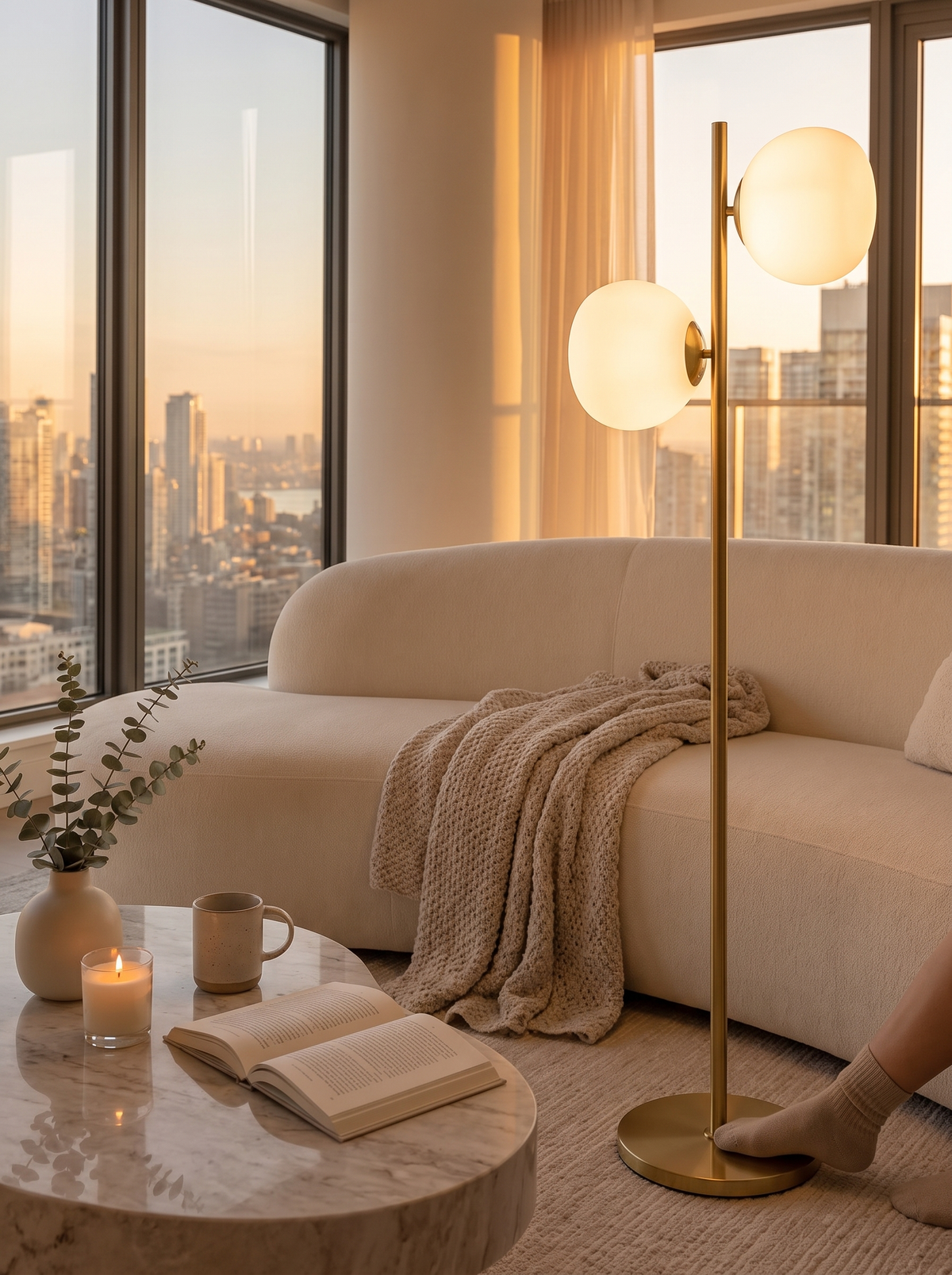 Versonnex glass floor lamp lifestyle 3