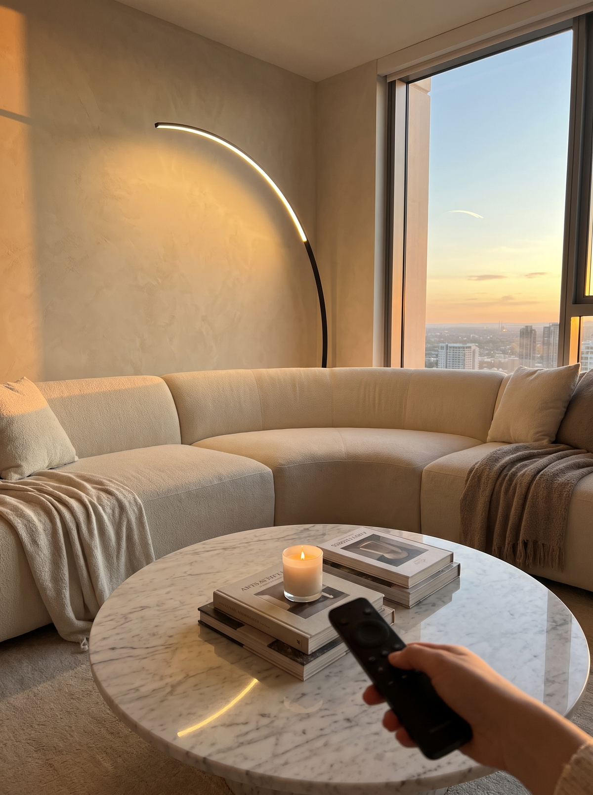 RGBW curved floor lamp lifestyle 3