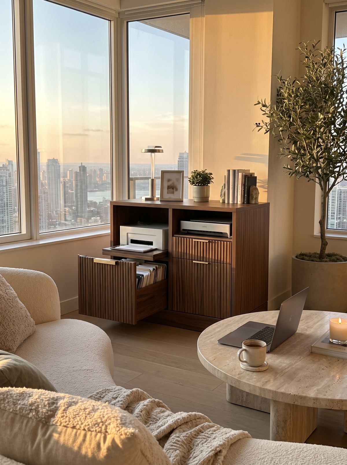 Walnut lateral cabinet lifestyle 3