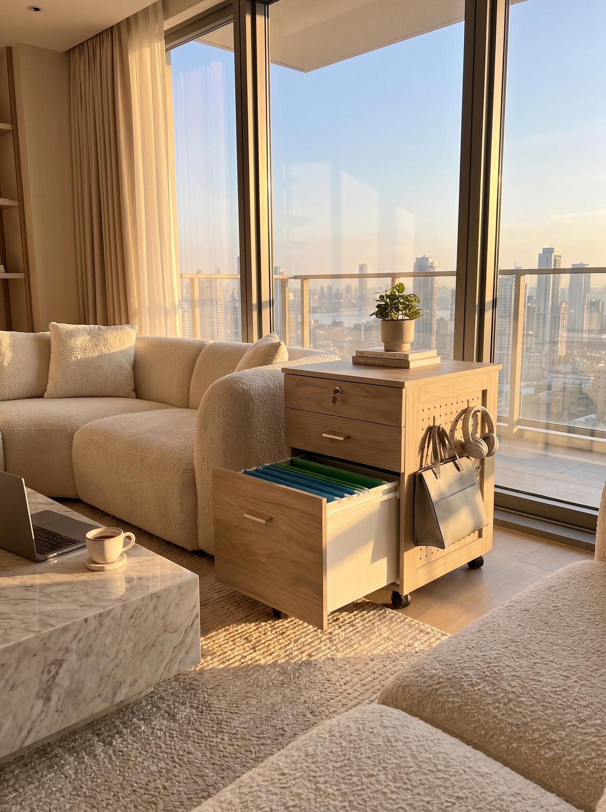 Maple rolling cabinet lifestyle 1