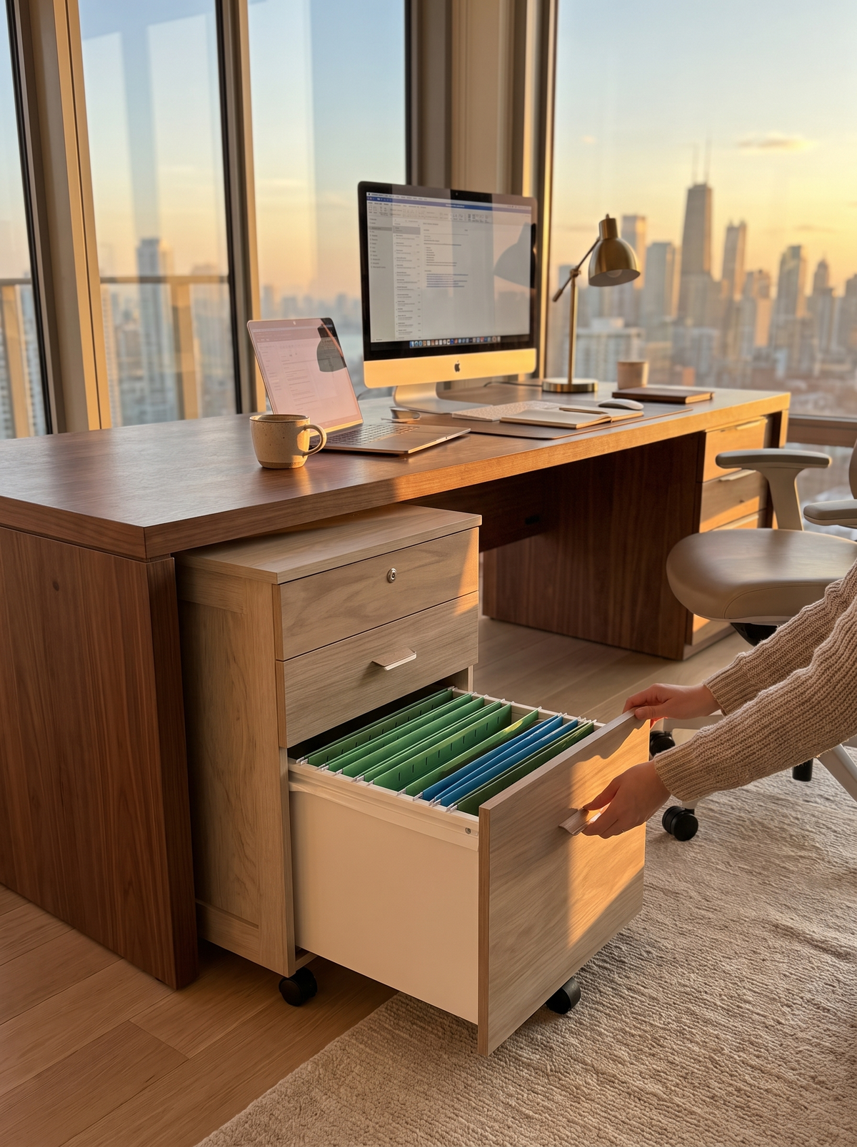 Maple rolling cabinet lifestyle 3