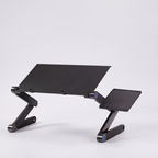 Foldable aluminium laptop stand with mouse board, studio product shot