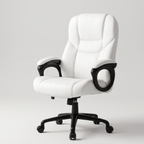 White high-back executive office chair, studio product shot