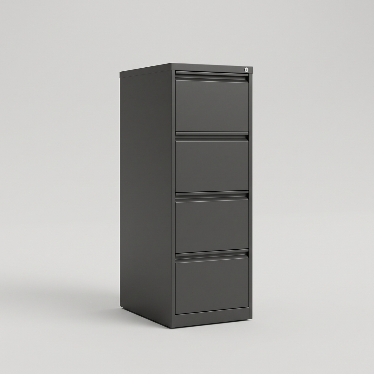 Four drawer vertical locking filing cabinet, studio product shot