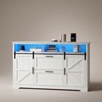 White filing cabinet with sliding doors and shelves, studio product shot