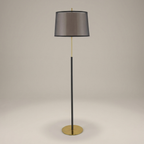 Traditional floor lamp with linen shade, studio product shot