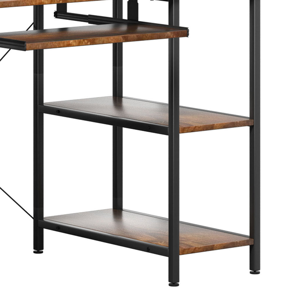 Levede Office Gaming Computer Desk Brown-2
