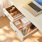 Solid wood writing desk with drawers
