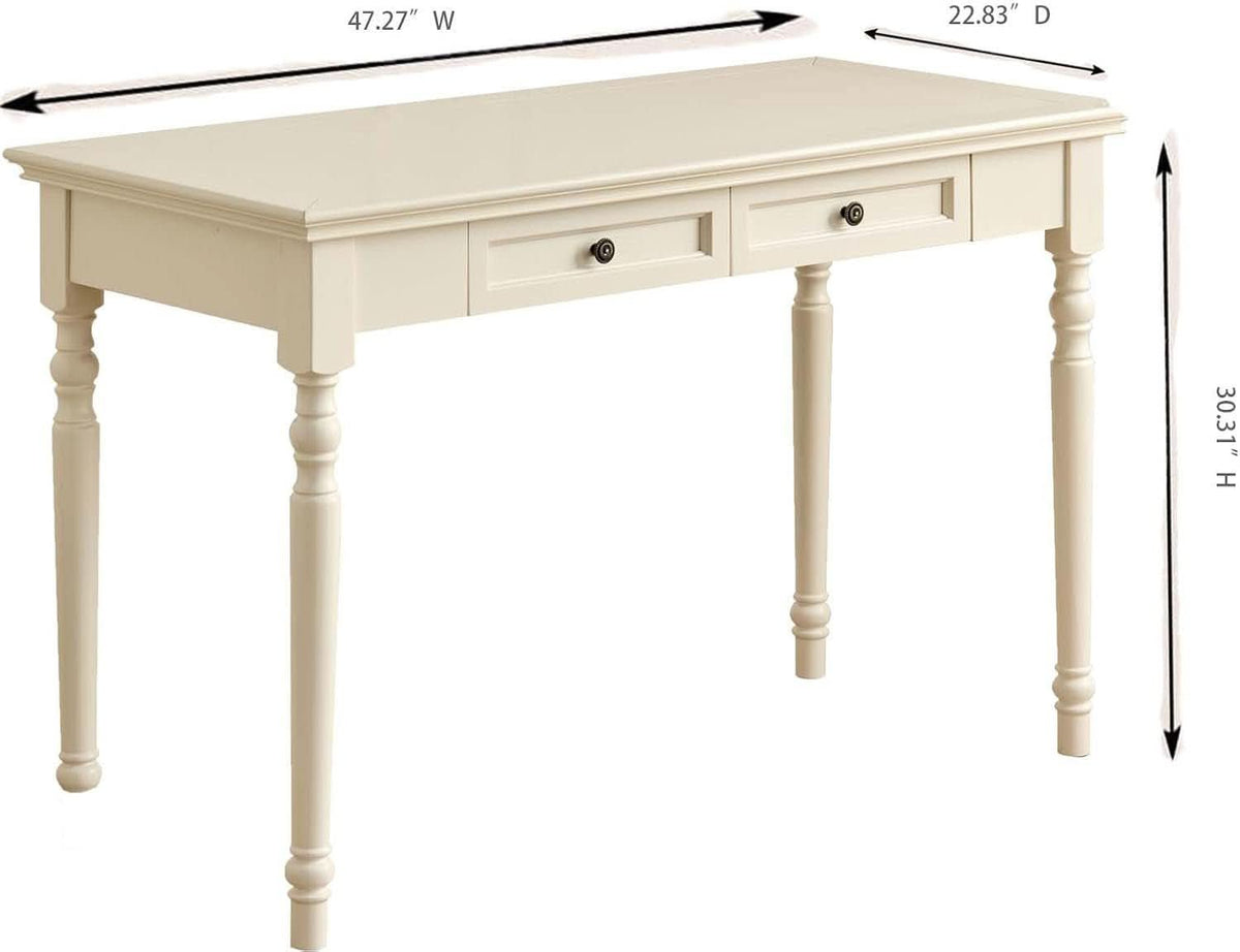 Solid wood writing desk with drawers